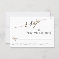 Simple, Elegant, Smooth Gold Typography RSVP Card