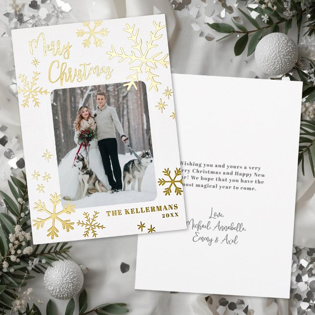 Simple Elegant Snowflake Christmas (Simple Elegant Snowflake Christmas Foil Holiday Card )
