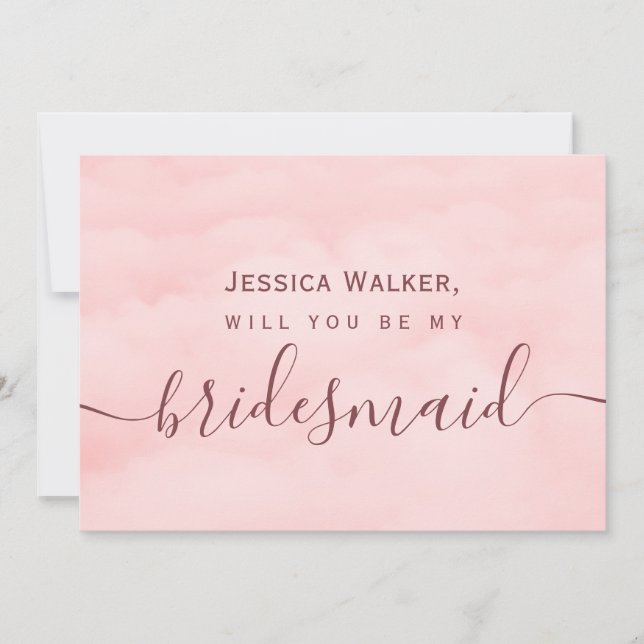 Simple Elegant Soft Cloud my bridesmaid Invitation (Front)