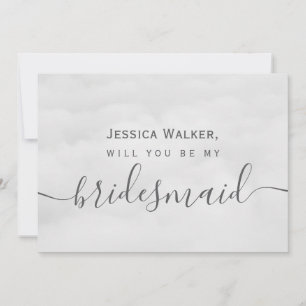 Simple Elegant Soft Cloud my bridesmaid Invitation