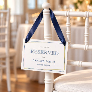 Simple Elegant Star Bar Mitzvah Reserved Seat Card