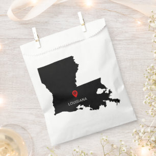 Simple Elegant State of Louisiana Wedding Favour Bags