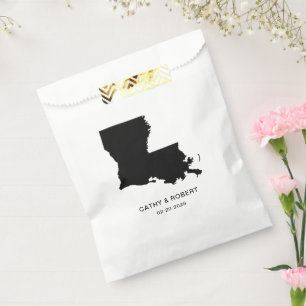 Simple Elegant State of Louisiana Wedding  Favour Bags