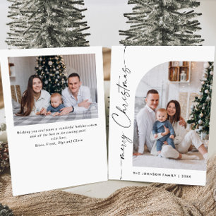 Simple Elegant Stylish 2 PHOTO Christmas Greeting Holiday Card