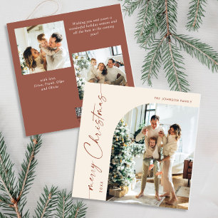 Simple Elegant Stylish 3 PHOTO Christmas Greeting Holiday Card