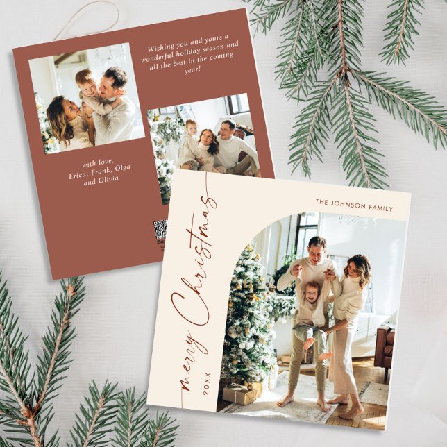 Simple Elegant Stylish 3 PHOTO Christmas Greeting Holiday Card (Creator Uploaded)