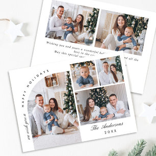 Simple Elegant Stylish 6 PHOTO Christmas Greeting Holiday Card