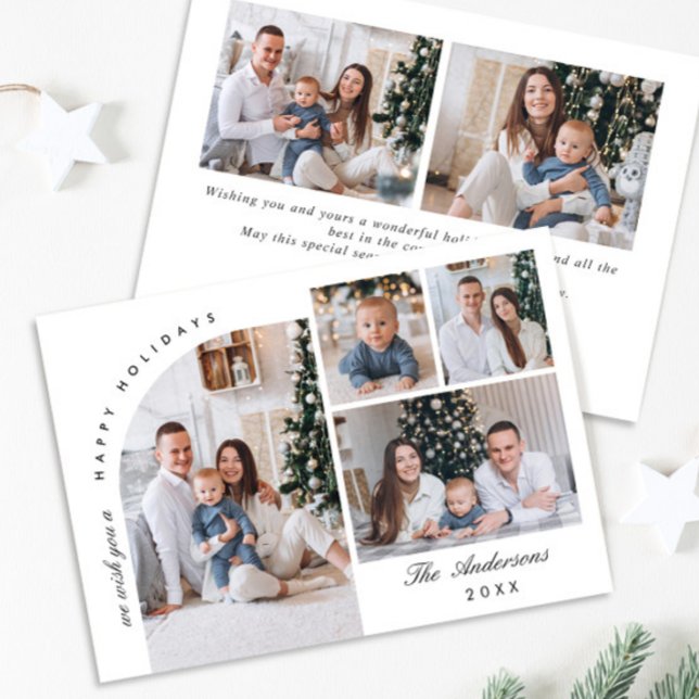 Simple Elegant Stylish 6 PHOTO Christmas Greeting Holiday Card (Creator Uploaded)