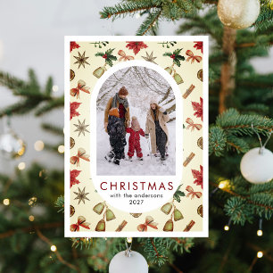 Simple Elegant Stylish Christmas family photo Holiday Card