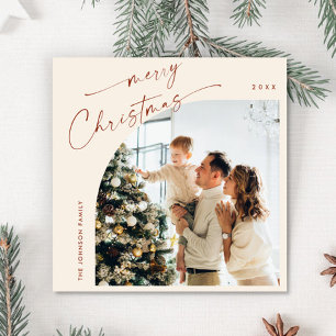 Simple Elegant Stylish PHOTO Christmas Greeting Holiday Card