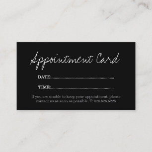 Simple Elegant Stylish White Appointment Card