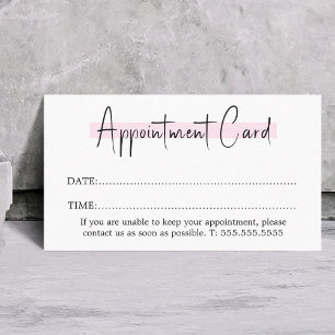 Simple Elegant Stylish White Rose Salon  Appointment Card