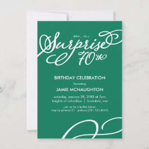 Simple, Elegant Surprise 70th Birthday Invitation