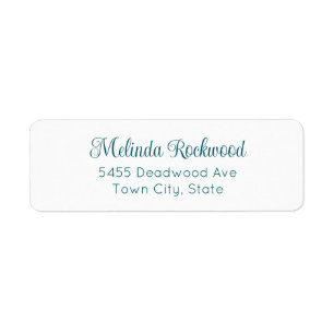 Simple & Elegant Teal 2-Line Return Address