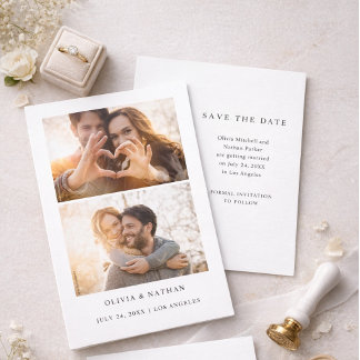 Simple Elegant Text and 2 Photos | Wedding Invitation