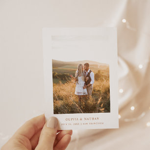Simple Elegant Text and Photo Boho Save the Date Announcement Postcard