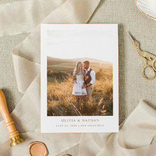 Simple Elegant Text and Photo Boho Save The Date Magnetic Invitation