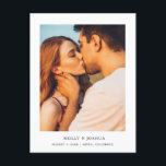 Simple Elegant Text and Photo Save the Date  Announcement Postcard<br><div class="desc">Simple Elegant Text and Photo Save the Date Announcement - A classic Save the Date featuring your gorgeous photo and simple, classic typography. Our high quality template makes it so easy for you to customise your Save the Date. All text is editable. You can also change the white background if...</div>