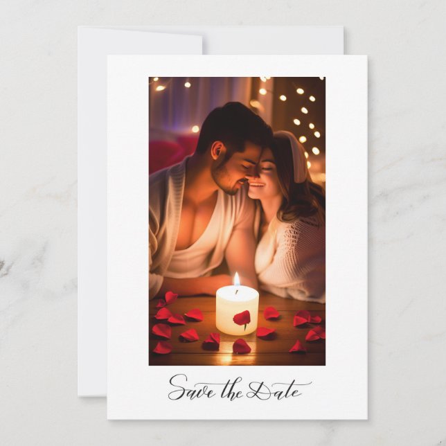 Simple Elegant Text and Photo | Save the Date Invitation (Front)