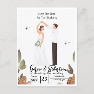 Simple Elegant Text and Photo | Save The Date Magn Holiday Postcard