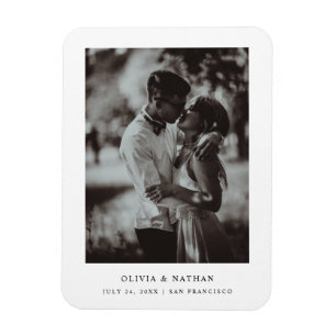 Simple Elegant Text and Photo   Save the Date Magnet