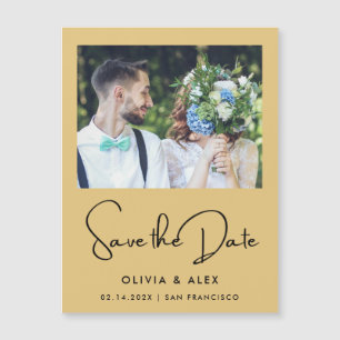 Simple Elegant Text and Photo   Save The Date  Magnetic Invitation
