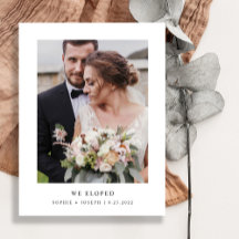 Simple Elegant Text and Photo Wedding Announcement