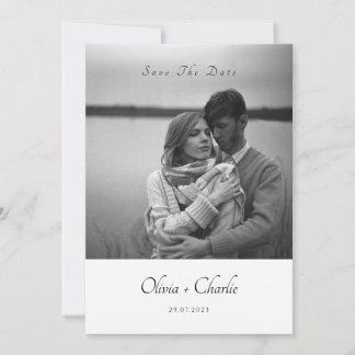 Simple Elegant Text and Photo Wedding Invitation