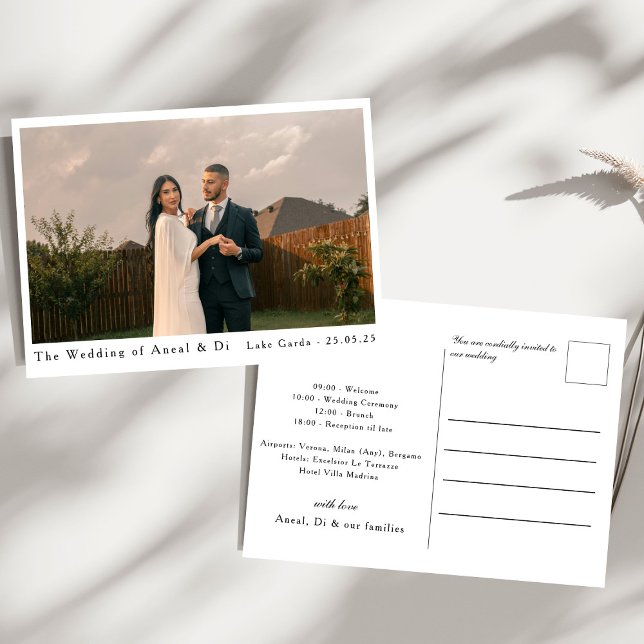 Simple Elegant Text and Photo Wedding Invitation (Creator Uploaded)