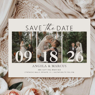 Simple Elegant Text and Photo   Wedding Save The Date