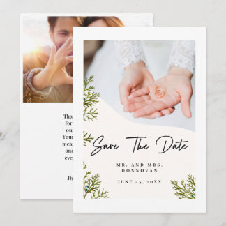 Simple Elegant Text and Photo | Wedding Thank You Invitation