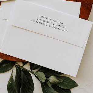 Simple Elegant Text   Black and White Envelope