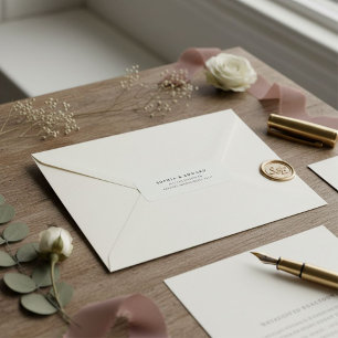 Simple elegant text black and white return address