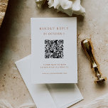 Simple Elegant Text | Boho Wedding QR Code RSVP Card<br><div class="desc">This minimalist and elegant scannable QR code wedding response card features boho terracotta text on a clean white background,  for a simple and stylish look. Your guests can easily scan the code to visit your wedding website and rsvp online.</div>