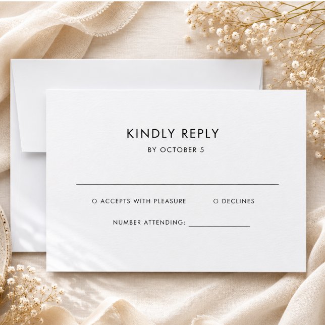  Simple Elegant Text | Boho Wedding RSVP Card (Simple Elegant Text | Boho Wedding RSVP Card)
