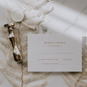 Simple Elegant Text   Boho Wedding RSVP Card