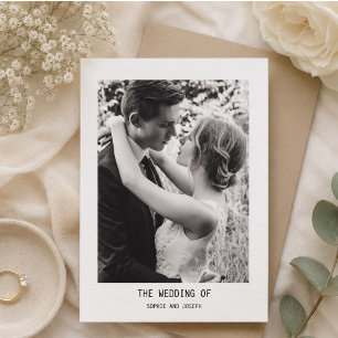 Simple Elegant Text & Photo QR Code Wedding Invitation