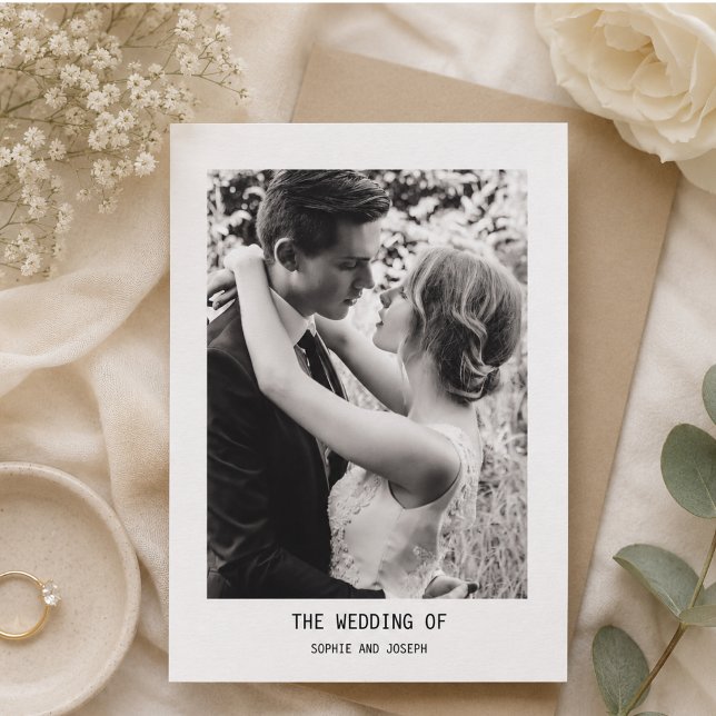 Simple Elegant Text & Photo | QR Code Wedding Invitation (Simple Elegant Text & Photo | QR Code Wedding Invitation)