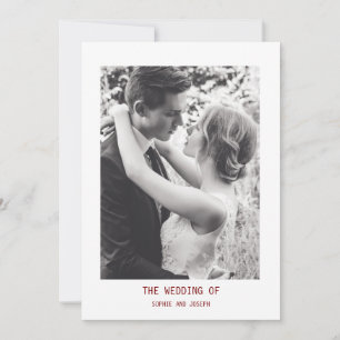 Simple Elegant Text & Photo   QR Code Wedding Invitation