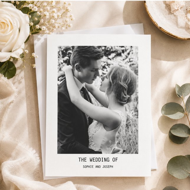  Simple Elegant Text & Photo | Wedding  Invitation (Simple Elegant Text & Photo | Wedding Invitation)