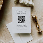 Simple Elegant Text | Wedding QR Code RSVP Card<br><div class="desc">This minimalist and elegant scannable QR code wedding response card features modern black text on a clean white background,  for a simple and stylish look. Your guests can easily scan the code to visit your wedding website and rsvp online.</div>