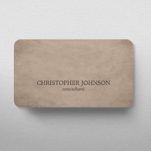 Simple Elegant Texture Beige Consultant Business Card