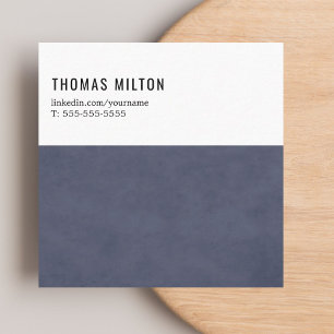 Simple Elegant Texture Blue White Consultant Square Business Card