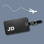 Simple Elegant Texture Grey Linen Monogram Luggage Tag<br><div class="desc">Simple elegant texture grey linen luggage tag with your monogram.</div>