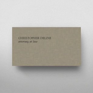 Simple Elegant Texture Linen Attorney at Law Business Card