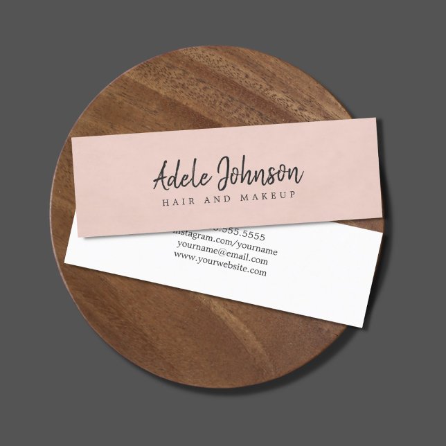 Simple Elegant Texture Rose Beauty Consultant Mini Business Card (Creator Uploaded)
