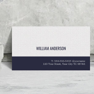 Simple Elegant Texture White Blue Consultant Business Card