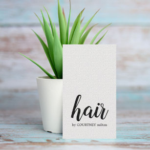 Simple Elegant Texture White Hair Stylist Business Card