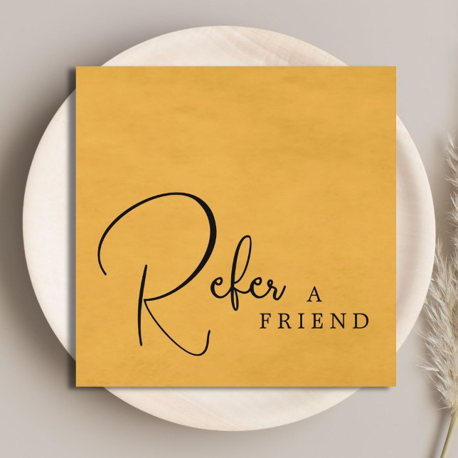 Simple Elegant Texture Yellow Salon  Referral Card (Creator Uploaded)