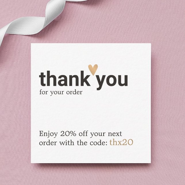 Simple Elegant Thank You For your order Coupon Card (Creator Uploaded)